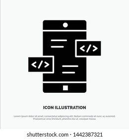 App Development, Arrows, Div, Mobile solid Glyph Icon vector