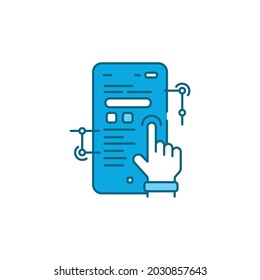 App development color line icon. Pictogram for web page, promo. UI UX GUI design element.