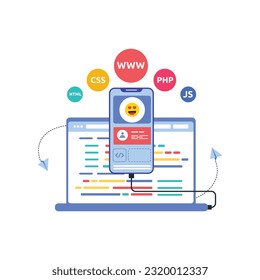 App Development concept, Web development, programmer engineering and coding website vector concept illustration