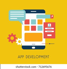 App Development Flat Design. Vector Illustration.