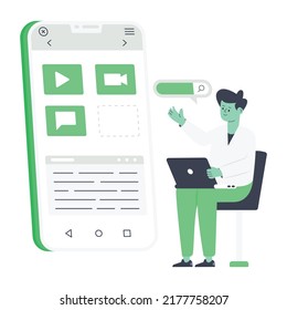App development flat illustration is up for premium use 