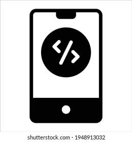 ilustración moderna del icono de glifo de desarrollo de aplicaciones
