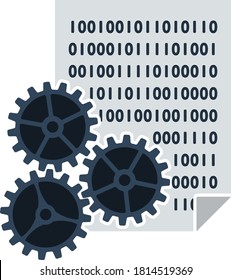 App Development Icon. Flat Color Design. Vector Illustration.