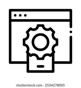 Icono de desarrollo App con contorno de estilo