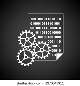 App Development Icon. White on Black Background Design. Vector Illustration.