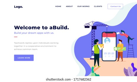 App Development Illustration Concept, can be use for website, landing page, web, app, and banner.