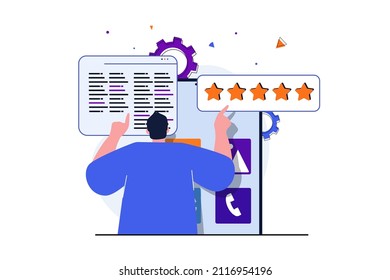 App development modern flat concept for web banner design. Programmer works and optimizes code, programs and creates software, application usability. Vector illustration with isolated people scene