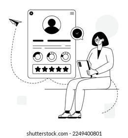 An app development outline illustration design 