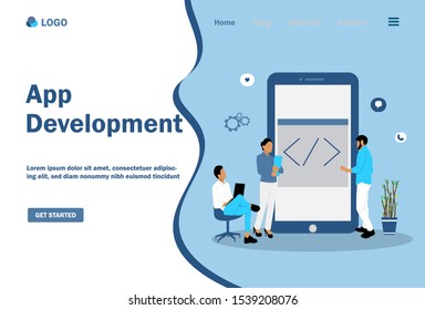 App Development Vector Illustration Concept, Suitable for web landing page, ui, mobile app, editorial design, flyer, banner, and other related occasion