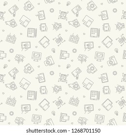 App Development vector minimal outline seamless pattern or background