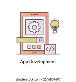 App Development vector Outline Icon Design illustration. Mobile Marketing Symbol on White background EPS 10