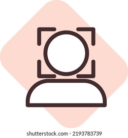 ID de la cara de la aplicación, ilustración, vector en un fondo blanco.