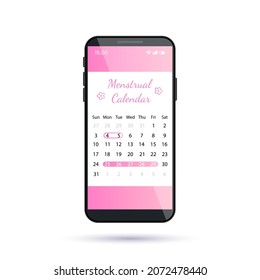 app for female menstruation cycle. critical days. illustration isolated on white background