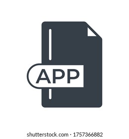 Icono relleno de formato de archivo APP.
