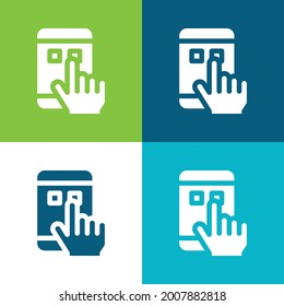 App Flat four color minimal icon set