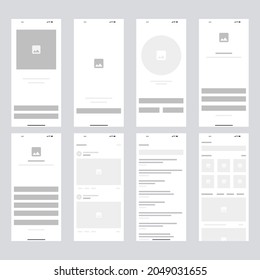App Flow Ui Wireframe Mobile Stock Vector (Royalty Free) 2049031655 ...
