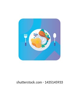App food icons and blue 
background, web page design templates for business, Modern vector illustration concepts for website and mobile development. 