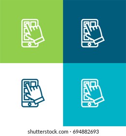 App green and blue material color minimal icon or logo design