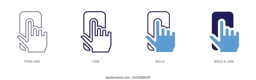 App icon in 4 different styles. Thin Line, Line, Bold, and Bold Line. Duotone style. Editable stroke.