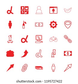 App icon. collection of 25 app filled and outline icons such as money, purse, alpha, ampoule, payment, pointer on display, user, arrow. editable app icons for web and mobile.