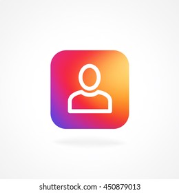 App icon follower symbol with smooth color gradient background template. Vector illustration inspried by instagram new logo. Vector illustration for your social media app design project and other.