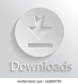 App Icon gray download with shadow