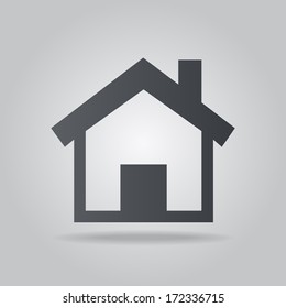 App icon gray home with shadow