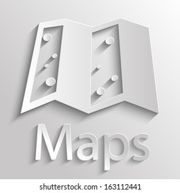 App icon gray map with shadow
