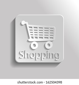 App icon gray shopping with shadow