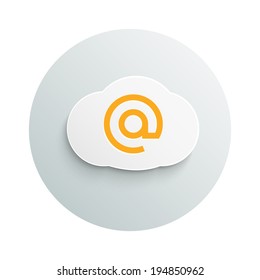 App icon of Internet cloud business concept on white background. Office and business work elements