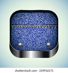App icon with jeans texture on the background.