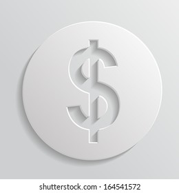 App icon metal dollar with shadow