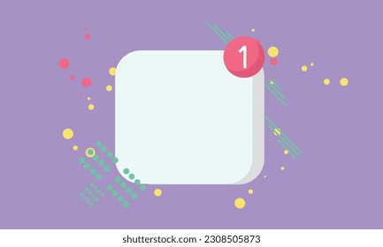App icon with notification alert speech bubble, online social