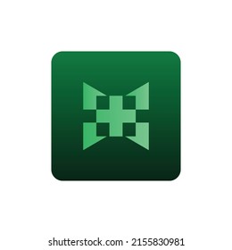 App-Symbol und abstraktes Symbol auf Grün
