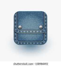 Icono de aplicación . Denim realista. Eps 10