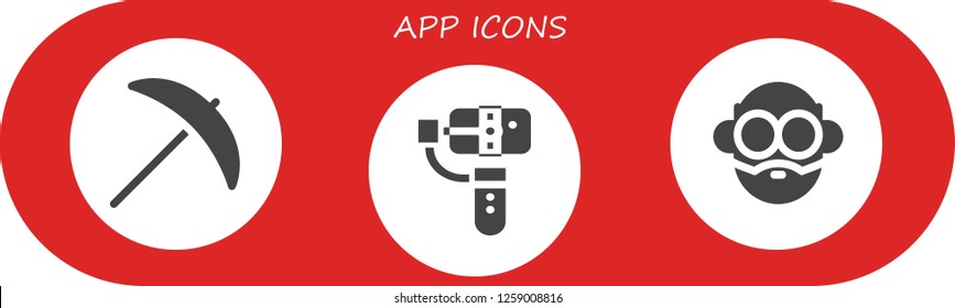  app icon set. 3 filled app icons. Simple modern icons about  - Pick, Selfie, Avatar
