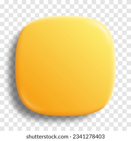 App icon superellipse, glossy pastel vector on transparent background. 3D squircle button with holographic gradient and realistic soft shadow. Rounded rectangle shape for web and mobile applications