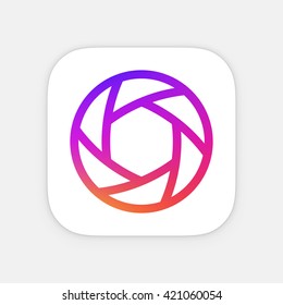 App icon template. Mobile application icon. Vector colorful photo icon