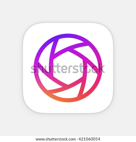 App icon template. Mobile application icon. Vector colorful photo icon