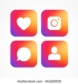 App icon template on gradient colorful background. Vector illustration 