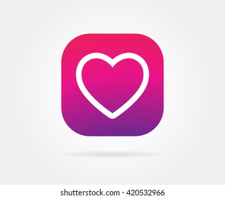 instagram widget with heart overlay