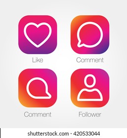 App Icon Template. Vector Gradient Fresh Color Set