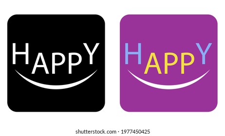 App icon vector design. Happy app, application icon