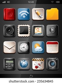 App icons on a black background