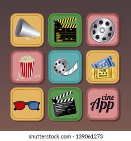 App icons over brown background vector illustration