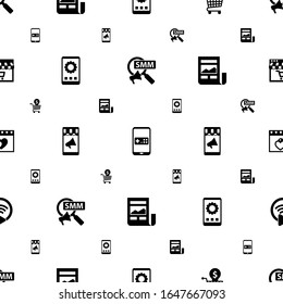 App-Icons-Muster nahtlos. Einschließlich bearbeitbares, gefülltes Social Marketing, Mobile Spiel, Online-Training, App-Entwicklung, Mobile Marketing, News Feed Symbole. App-Icons für Web und Mobile.