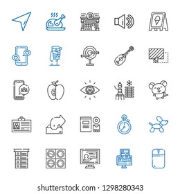 app icons set. Collection of app with mouse, gps, video call, washing machine, list, dog, stopclock, branding, outbox, id card, cold water, searching. Editable and scalable app icons.