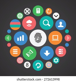 app icons universal set for web and mobile