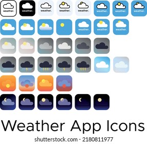 App icons. Weather app icons.