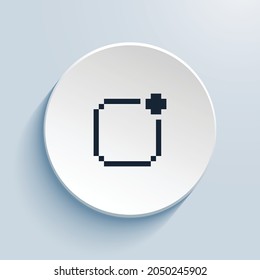 app indicator pixel art icon design. Button style circle shape isolated on white background. Vector illustration